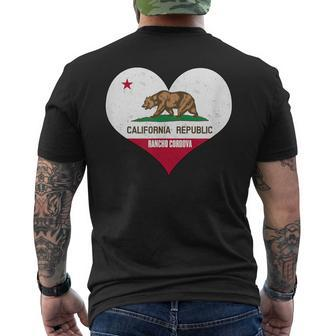 I Love Rancho Cordova California Ca Republic Flag Heart Men's T-shirt Back Print | Mazezy