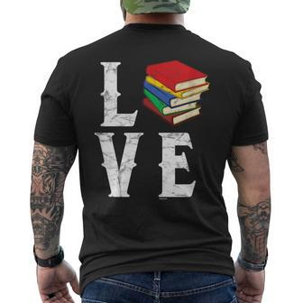 Love Reading Book Novel Lover Books Library Bookworm Reader Men's T-shirt Back Print | Mazezy