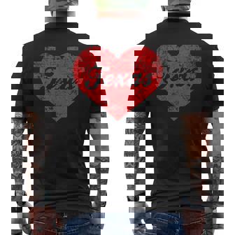 I Love Texas Heart T Lone Star State Men's T-shirt Back Print | Mazezy