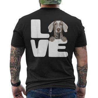 I Love My Weimaraner Dog Lover Men's T-shirt Back Print | Mazezy