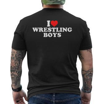 I Love Wrestling Boys Men's T-shirt Back Print | Mazezy