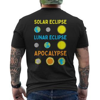 Lunar Solar Eclipse And Apocalypse Science Men's T-shirt Back Print - Seseable