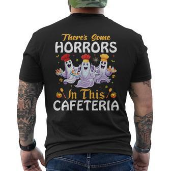 Lunch Lady Halloween There's Some Horrors In This Cafeteria Men's T-shirt Back Print - Seseable