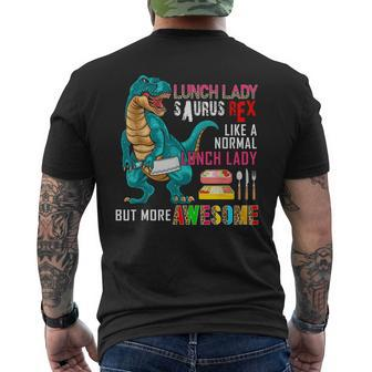 Lunch Lady Saurus Rex Only More Awesome Funny Lunch Lady Mens Back Print T-shirt - Thegiftio UK