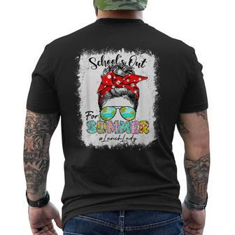 Lunch Lady Schools Out Summer Messy Bun Last Day Of School Men's Back Print T-shirt | Mazezy CA