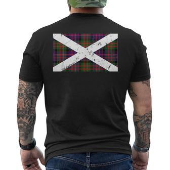 Macdonald Scottish Flag Last Name Scottish Clan Tartan Crest Funny Last Name Designs Funny Gifts Mens Back Print T-shirt | Mazezy