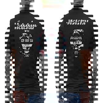 Maclachlan Clan Scottish Name Coat Of Arms Tartan Mens Back Print T-shirt | Mazezy