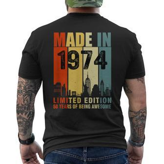 Made In 1974 Limited Edition 50 Years Of Being Awesome Men's T-shirt Back Print - Seseable