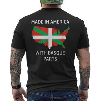 Made In America With Basque Parts - Basque And Usa Pride Mens Back Print T-shirt | Mazezy