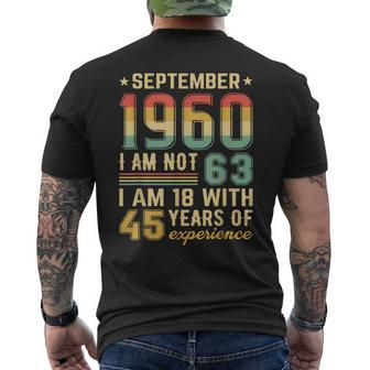 Made In September 1960 63Rd Birthday 63Rd Birthday Men's T-shirt Back Print - Monsterry AU