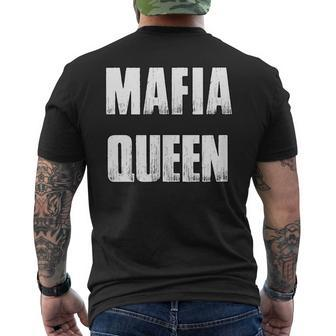 Mafia Queen Gangster Costume Mens Back Print T-shirt | Mazezy