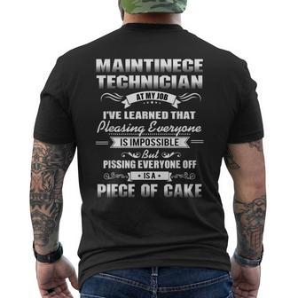 Maintenance Technician Humor Text For Mt Job Men's Back Print T-shirt | Mazezy
