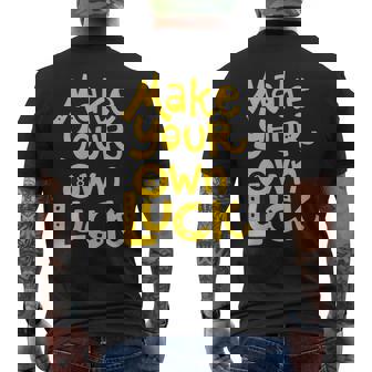 Make Your Own Luck Play Billiards Pool Retro Dad Funny Gifts For Dad Mens Back Print T-shirt | Mazezy