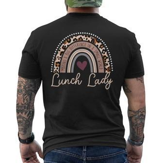 Making A Big Difference In A Small World Lunch Lady Mens Back Print T-shirt - Seseable