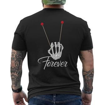 Mallets Forever Marimba Xylophone Band Skeleton Hand Men's T-shirt Back Print | Mazezy