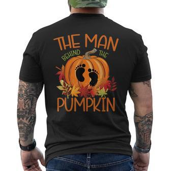 The Man Behind The Pumpkin Halloween Pregnancy Halloween Pregnancy Men's T-shirt Back Print | Mazezy