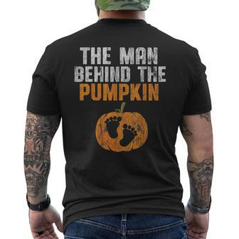 The Man Behind The Pumpkin Pregnancy Halloween New Dad To Be Men's T-shirt Back Print - Monsterry AU