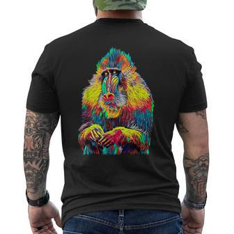 Mandrill Monkey Men's T-shirt Back Print | Mazezy