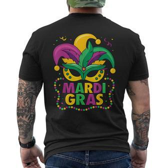 Mardi Gras Fun 2023 Mardi Gras Party Mask Beads Kids Mens Back Print T-shirt | Mazezy DE