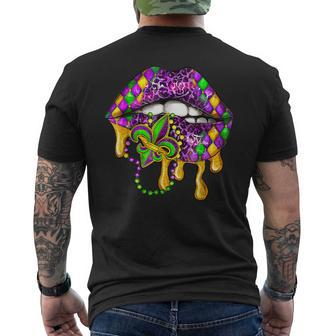 Mardi Gras Lips Queen Carnival Trendy 2023 Leopard Louisiana Men's T-shirt Back Print | Mazezy