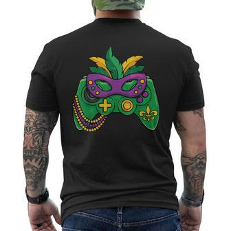 Mardi Gras Video Game Controller Jester Mask Kids Boys Girls Mens Back Print T-shirt - Thegiftio UK