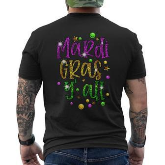 Mardi Gras Yall Funny Vinatage New Orleans Party Mens Back Print T-shirt | Mazezy