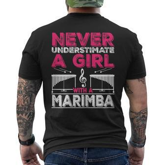 Marimba Player Never Underestimate A Girl With A Marimba Mens Back Print T-shirt | Mazezy