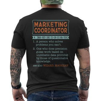 Marketing Coordinator Dictionary Noun Wizard Magician Men's T-shirt Back Print | Mazezy