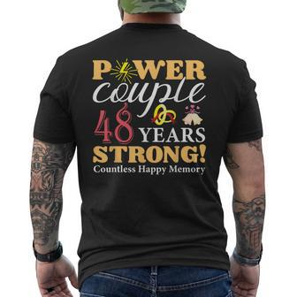 Married 48 Years Power Couple 48Th Wedding Anniversary Mens Back Print T-shirt - Monsterry AU