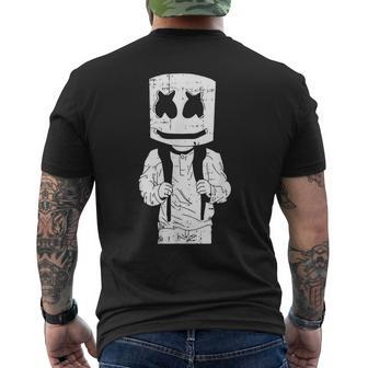 Marshmallow Man Halloween Costume Happy Face Boy Man Men's T-shirt Back Print - Seseable