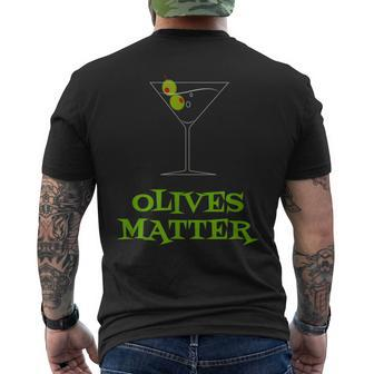 Martini Glass Olives Matter T Men's T-shirt Back Print | Mazezy