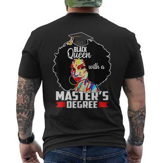 Masters Degree Educated Melanin Black Queen Graduation Mens Back Print T-shirt | Mazezy