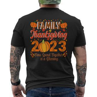 Matching Family Thanksgiving 2023 Happy Thanksgiving Pumpkin Men's T-shirt Back Print | Mazezy