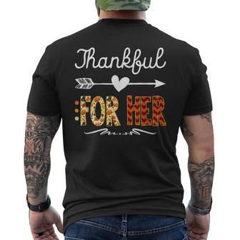 Matching Thanksgiving Couples Pair Funny Outfit Thanksgiving Funny Gifts Mens Back Print T-shirt | Mazezy