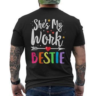 Matching Work Best Friend She's My Work Bestie Men's T-shirt Back Print | Mazezy