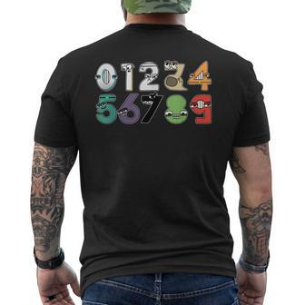 Math Number 0-9 Costume Boys Matching Number Lore Mens Back Print T-shirt - Monsterry DE