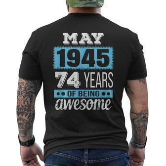 May 1945 May 74Th Birthday Men's Back Print T-shirt | Mazezy
