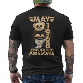 May 1968 55Th Birthday 2023 55 Years Of Being Awesome Mens Back Print T-shirt | Mazezy