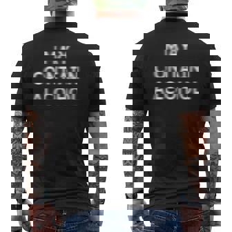 May Contain Alcohol Blurry Blurred Funny Drinking Party Mens Back Print T-shirt | Mazezy