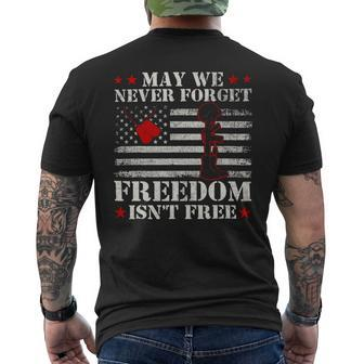 May We Never Forget Freedom Isnt Free Veterans Day 419 Mens Back Print T-shirt - Monsterry DE