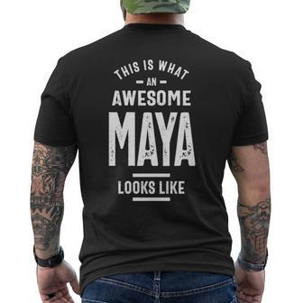 Maya Name Gift This Is What An Awesome Maya Looks Like Mens Back Print T-shirt - Seseable