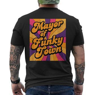 Mayor Of Funky Town 70S Disco 1970S Funk Retro Vintage Men's T-shirt Back Print | Mazezy AU