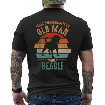 Mb Never Underestimate An Old Man With A Beagle Men's T-shirt Back Print - Seseable