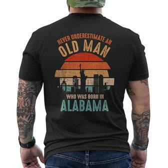 Mb Never Underestimate An Old Man Born In Alabama Men's T-shirt Back Print - Seseable