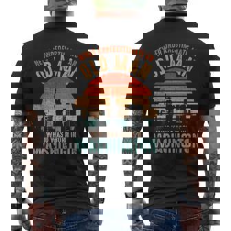 Mb Never Underestimate An Old Man Born In Washington Men's T-shirt Back Print - Seseable