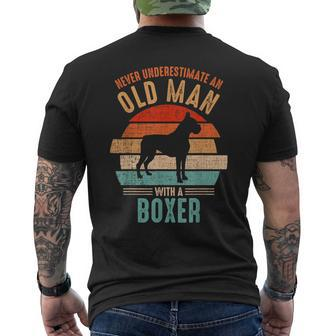 Mb Never Underestimate An Old Man With A Boxer Men's T-shirt Back Print - Seseable