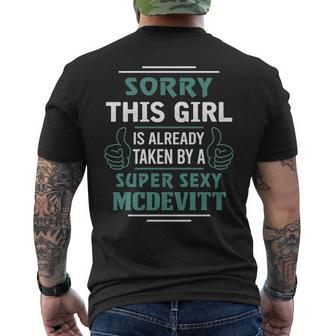 Mcdevitt Name Gift This Girl Is Already Taken By A Super Sexy Mcdevitt V2 Mens Back Print T-shirt - Seseable