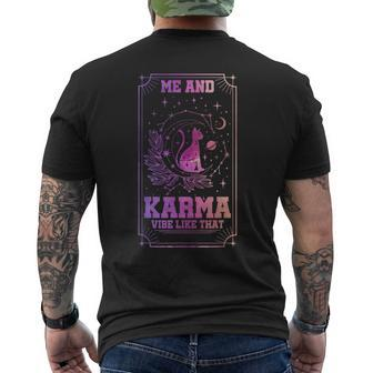 Me And Karma Vibe Like That Tarot Card Cat Toy Mens Back Print T-shirt - Monsterry UK