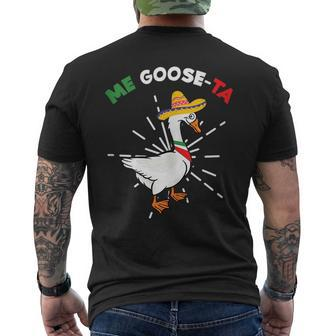 Me Goose-Ta Funny Mexican Spanish Farmer Animal Pun Costume Mens Back Print T-shirt | Mazezy