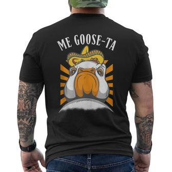 Me Goose-Ta - Funny Mexican Spanish Farmer Goose Pun Mens Back Print T-shirt | Mazezy